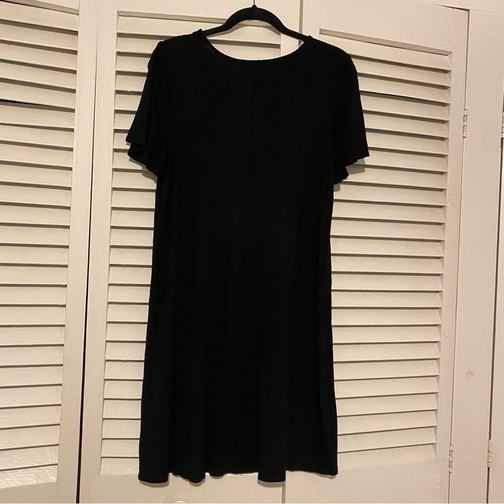 Adrianna Papell size Medium Black Neutral Lagenlook Stretch Swing Dress - Picture 5 of 7